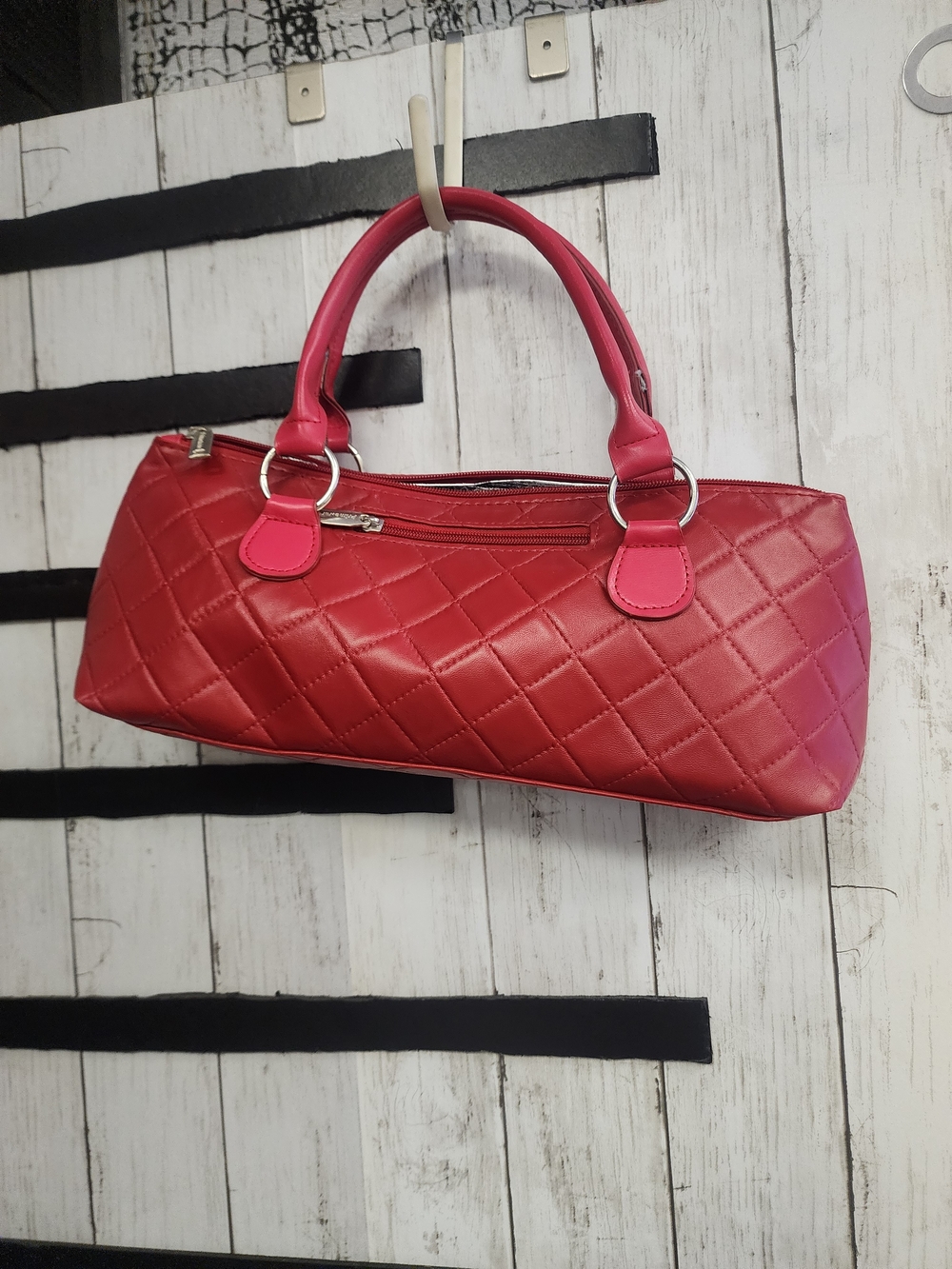 Red Quilted Women's Insulated Handbag